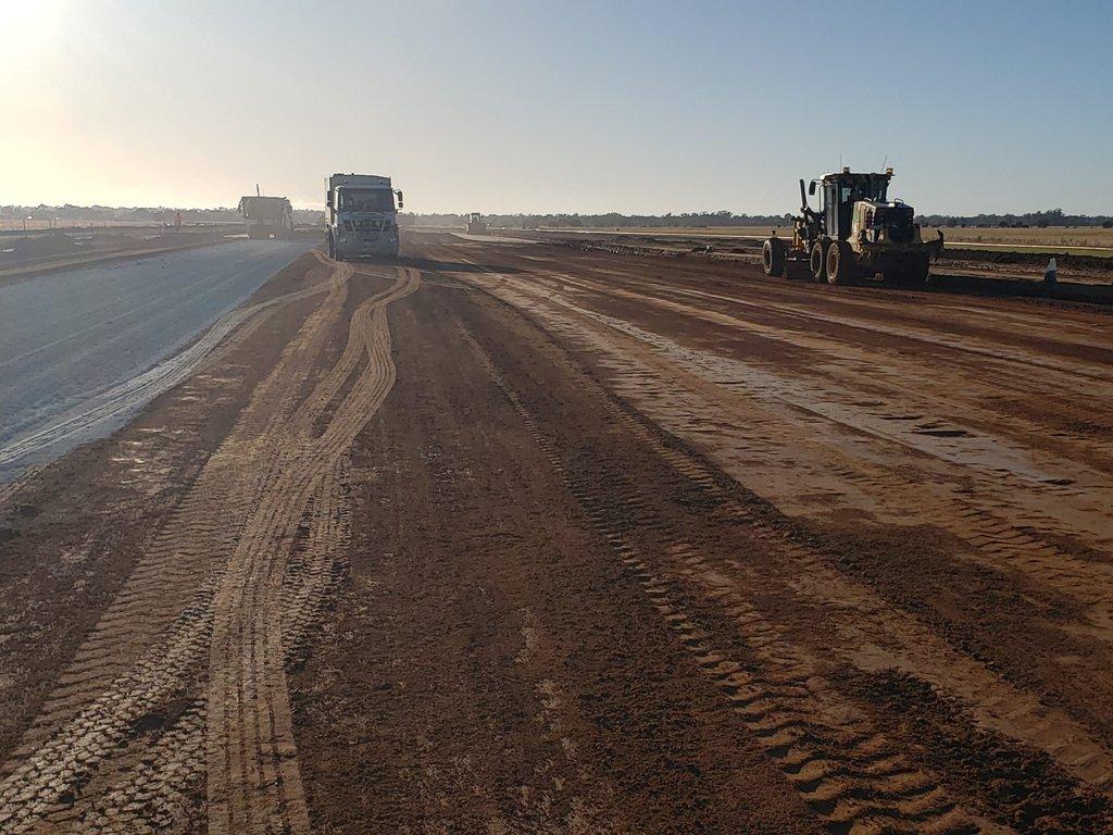 Airport runway upgrade – construction activities
